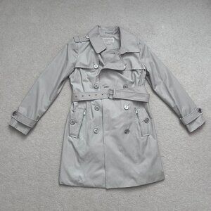 Michael Kors Double Breasted Trench Coat, Women’s Size Small, Khaki, Belted